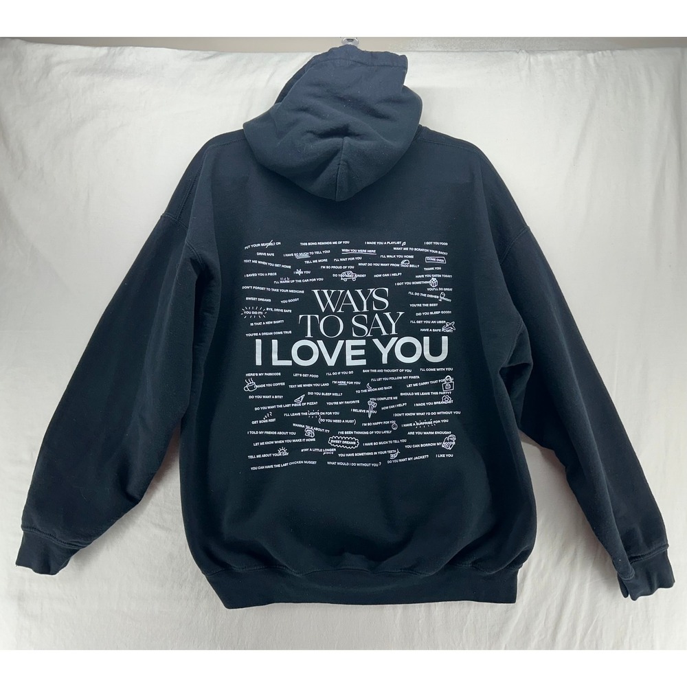 Lonely Ghost Ways To Say I Love You Hoodie Black Mens XL I'll Go If You Go - Picture 3 of 10